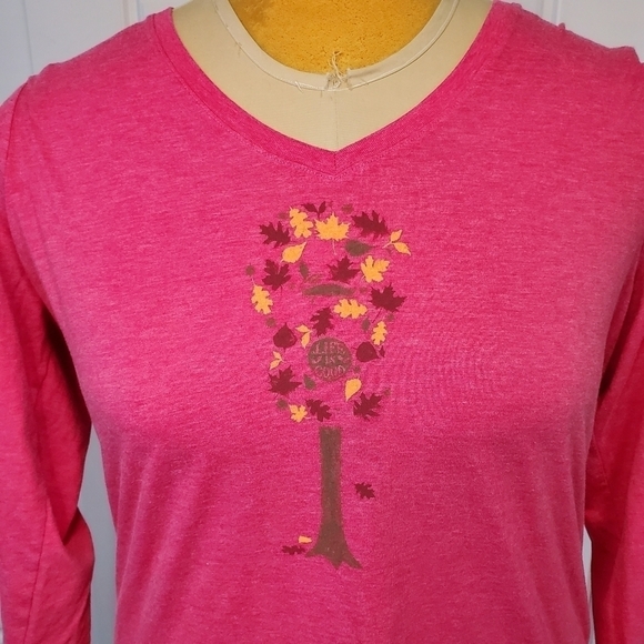 LIFE IS GOOD COOL TEE CLASSIC FIT LONG SLEEVE T-SHIRT TREE LEAVES WOMEN XL - Picture 2 of 10